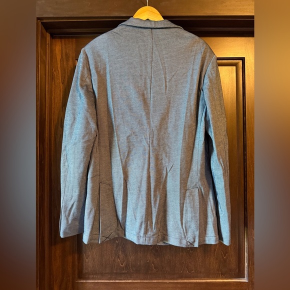 Piombo Men's 42 Navy/White Birdseye Knit Lightweight Blazer - Picture 3 of 5